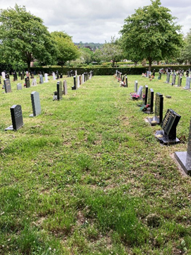 Photo of lawn grave areas at Bury St Edmunds Cemetery