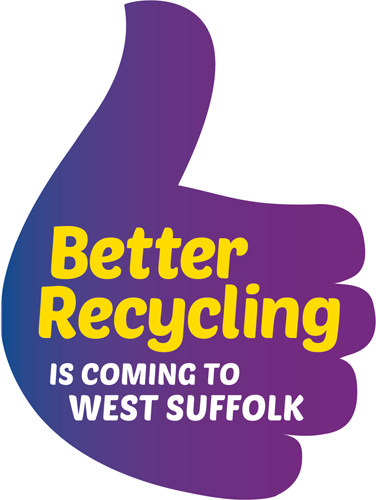 Better Recycling is coming to West Suffolk logo Better Recycling is coming to West Suffolk logo