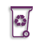 Bins, recycling and street cleaning icon