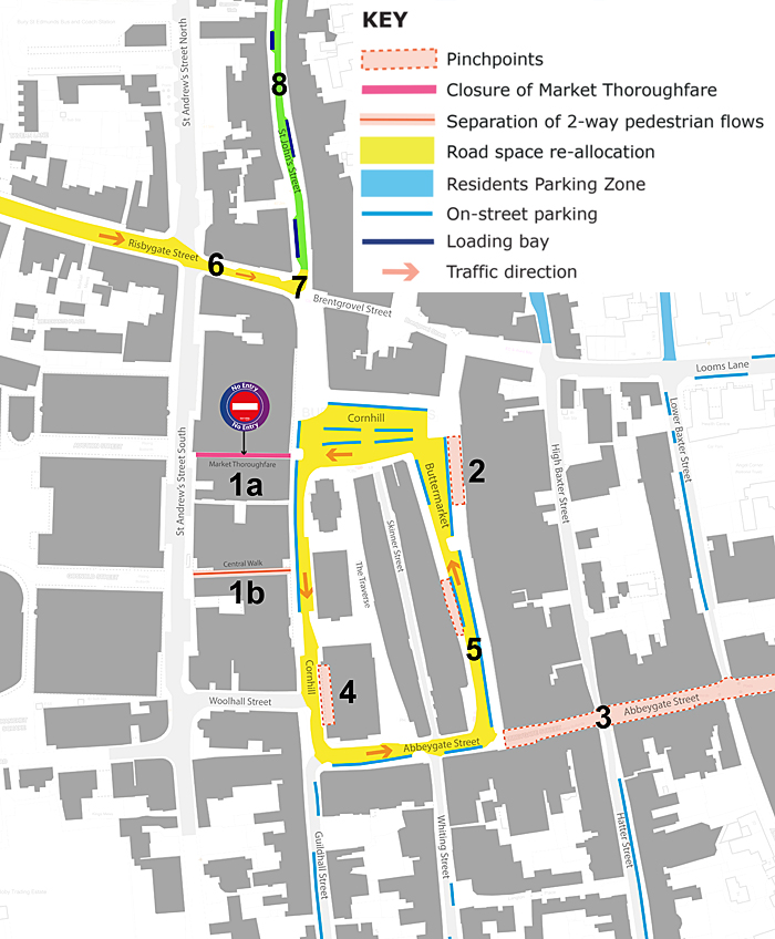 Safer places - Bury St Edmunds map