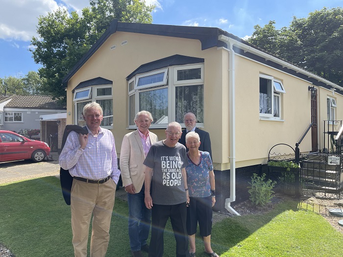 Chris and Ann Britton with Leader of West Suffolk Council Cllr John Griffiths, Cabinet Member for the Environment Cllr Andy Drummond, and Stanton ward member Cllr Jim Thorndyke 