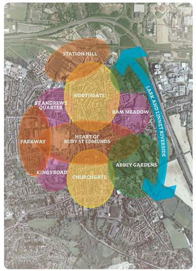 Bury St Edmunds town centre map