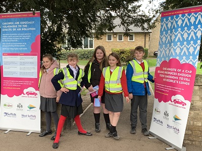 Students from West Row Academy are also part of the anti-idling campaign