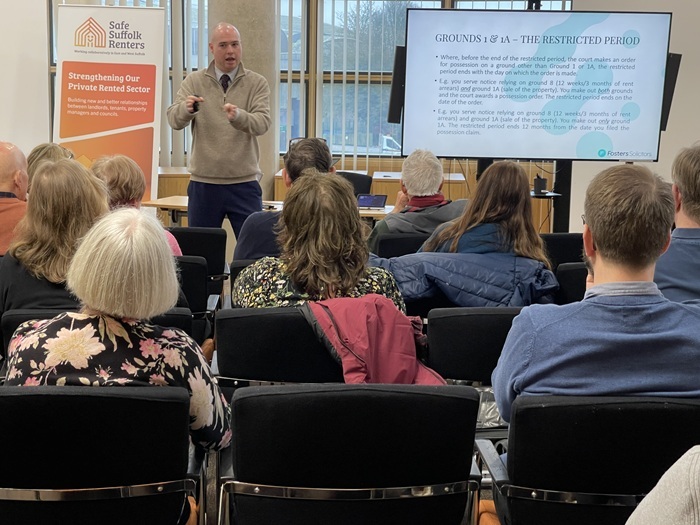Tyler Clayton from Fosters Solicitors spoke about what the Renters Right Act means for tenancies at the February 13 landlord event Tyler Clayton from Fosters Solicitors spoke about what the Renters Right Act means for tenancies at the February 13 landlord event