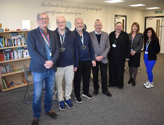 Council members, students and staff celebrate the first anniversary of the opening of a new adult learning centre that is in the heart of Haverhill
