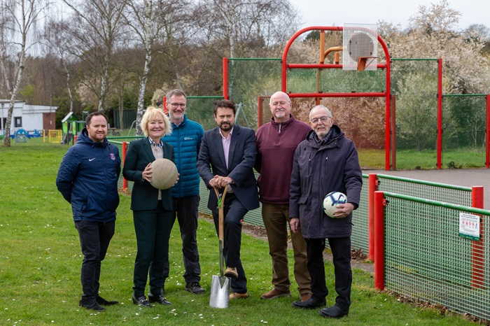Matt Stebbings, Football Development Manager at Suffolk Football Association, Cllr Rachel Hood, and Simon Collin, Parks Infrastructure Manager at West Suffolk Council, Cllr Janne Jarvis, Cllr Ian Shipp and Cllr Kevin Yarrow.