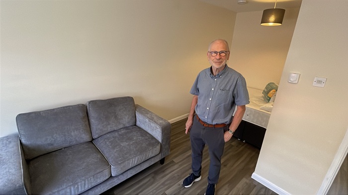Cllr Richard O'Driscoll in the new temporary accommodation which is now in use in Haverhill Cllr Richard O'Driscoll in the new temporary accommodation which is now in use in Haverhill