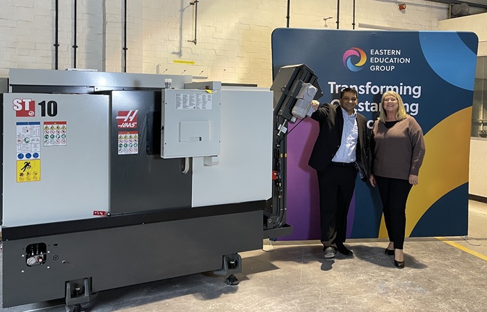Cllr Wijenayaka and Laraine Moody. West Suffolk Council gave£40,678 of UKSPF to West Suffolk College for a computer numerical control (CNC) lathe enhancing the college’s capacity to train the future workforce and support the needs of the local economy. 