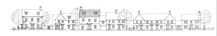 Illustrative sketch of the main street scene under the new redevelopment. Illustrative sketch of the main street scene under the new redevelopment.