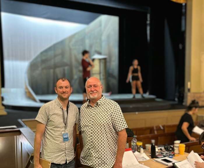 Owen Calvert-Lyons and Cllr Ian Shipp at the Theatre Royal in Bury St Edmunds which also received UKSPF funds