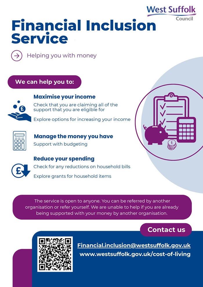 West Suffolk Council Financial Inclusion Service leaflet