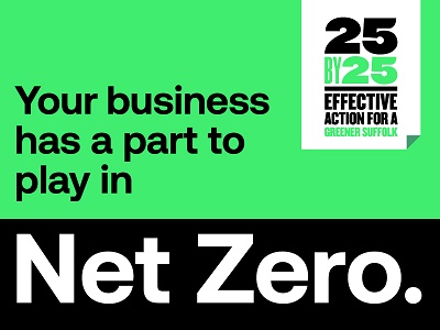 25 by 25 Effective action for a greener Suffolk. Your business has a part to play in net zero icon