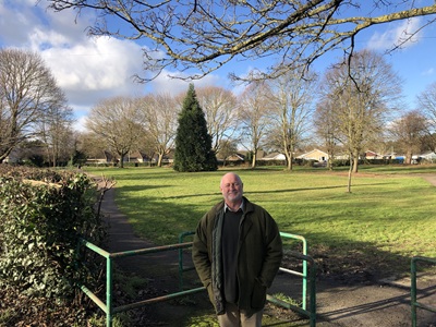 Cllr Ian Shipp at Half Moon Park in Mildenhall