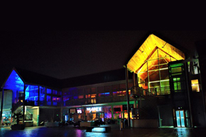 West Suffolk Council lights up Apex in support of Ukraine