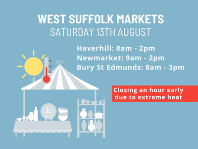 West Suffolk Markets to finish early on Saturday due to extreme heat
