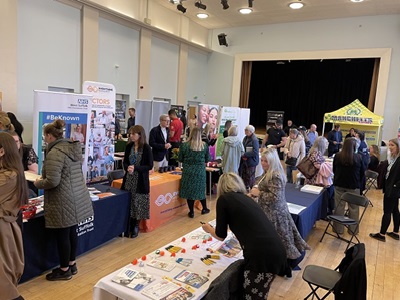 Newmarket jobs and skills fair stalls