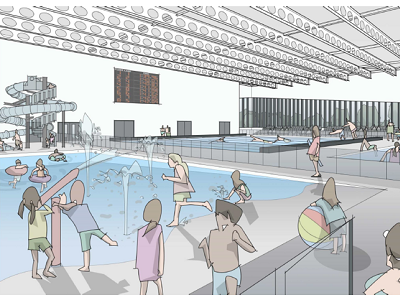 Artist impression of pool hall