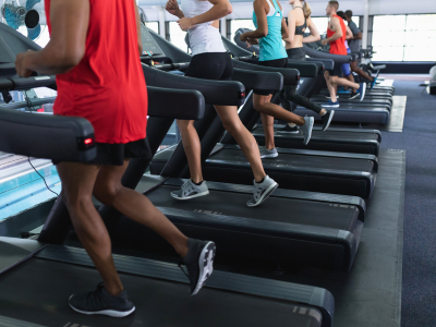 People running on treadmills