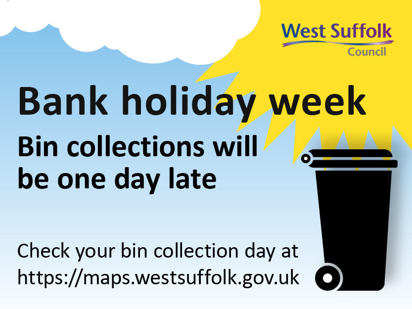Bank holiday bin collections one day late