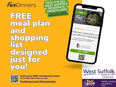 Feel Good Suffolk Five Dinners advert icon