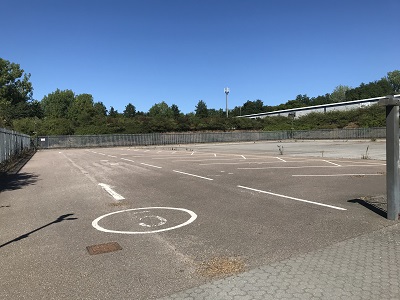 The former household waste recycling centre site at Rougham Hill, Bury St Edmunds