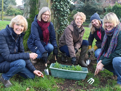 Cllr Susan Glossop with Jane Bryant, Sophie Flux, Jackie Orbell and Carol Green who are all part of the Risby Wildlife Group