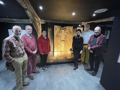 Carver John Williams, Chair of The Bury Society Terry O'Donoghue, Chair of the Friends of Moyse's Hall Diane Hind, artist Kate Jackson, West Suffolk Cabinet Member for Leisure and Culture Cllr Ian Shipp, and Dr Steve, Secretary of the Friends of Moyse's
