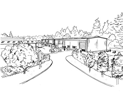 Illustrative sketch of industrial site as part of the site redevelopment icon