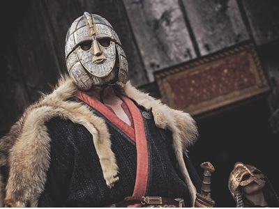 An Anglo-Saxon warrior from the Wulfheodenas, an international living history group that meticulously researches early Anglo-Saxon life and recreates the weaponry, crafts, and clothing. icon