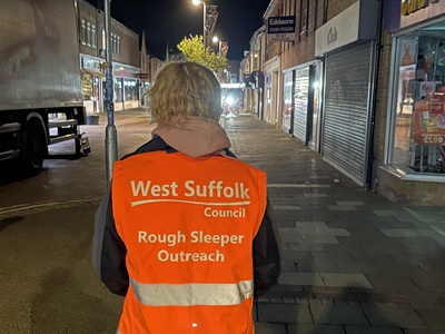 A member of West Suffolk Council's Rough Sleeper Support Service icon