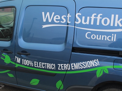 A West Suffolk Council electric vehicle 