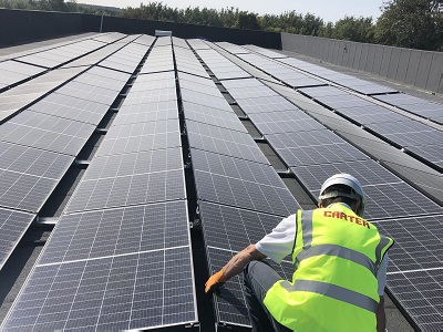 Solar panels at Mildenhall Hub